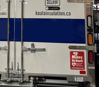 Koala Insulation truck with Mikey on board vehicle sticker
