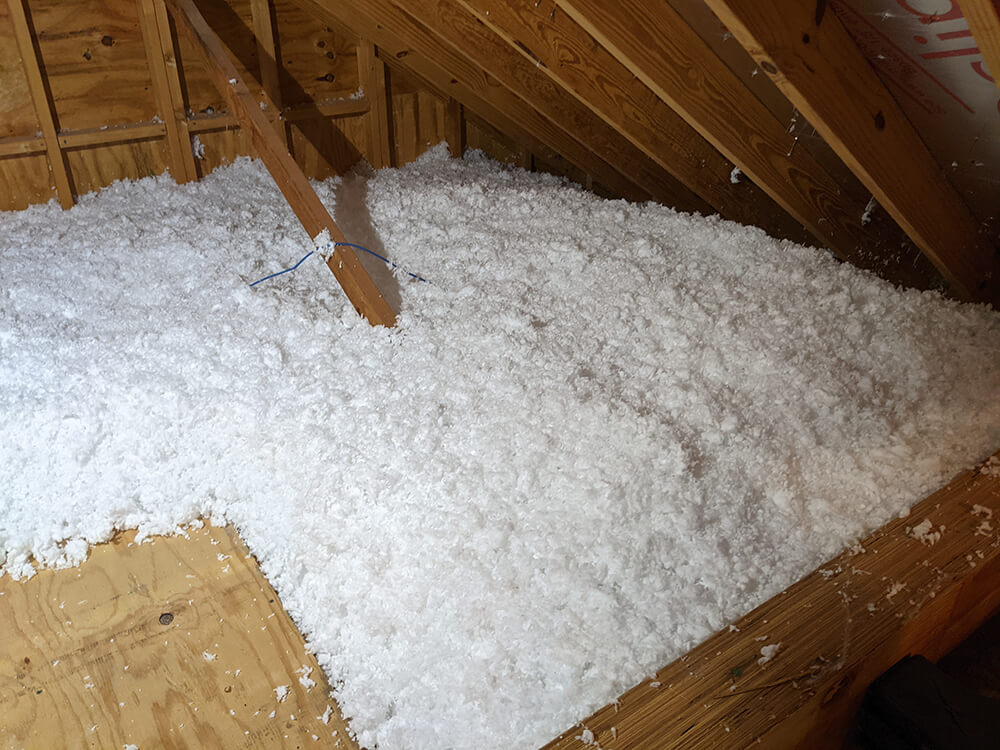 Hickory blown in attic insulation